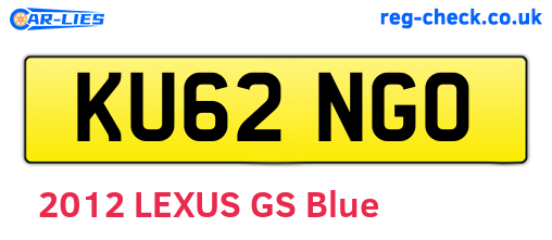 KU62NGO are the vehicle registration plates.
