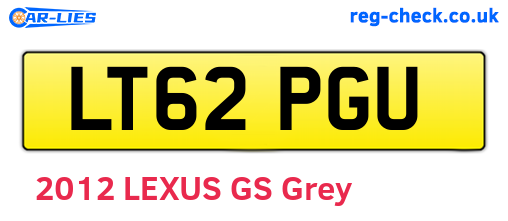 LT62PGU are the vehicle registration plates.