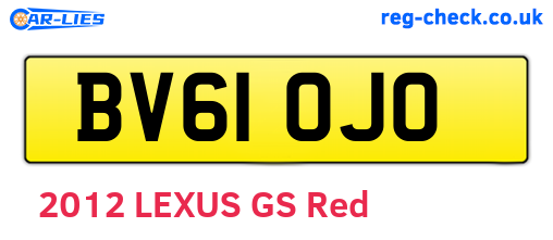 BV61OJO are the vehicle registration plates.