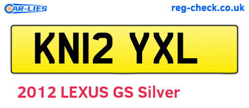 KN12YXL are the vehicle registration plates.