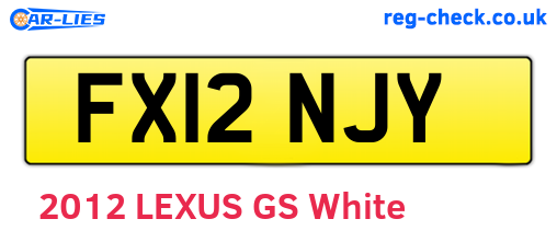 FX12NJY are the vehicle registration plates.