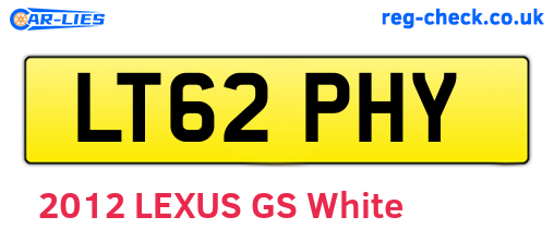 LT62PHY are the vehicle registration plates.