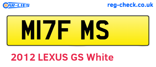 M17FMS are the vehicle registration plates.