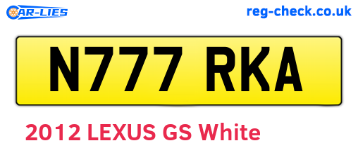 N777RKA are the vehicle registration plates.