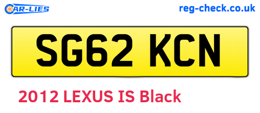 SG62KCN are the vehicle registration plates.