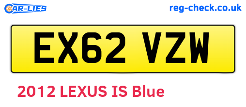 EX62VZW are the vehicle registration plates.