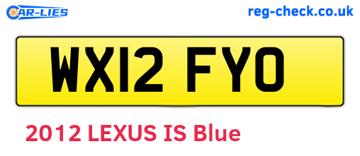 WX12FYO are the vehicle registration plates.