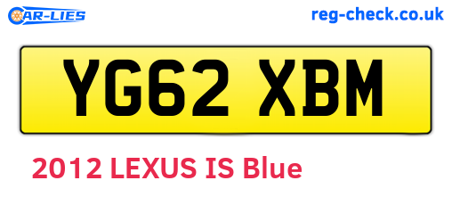 YG62XBM are the vehicle registration plates.