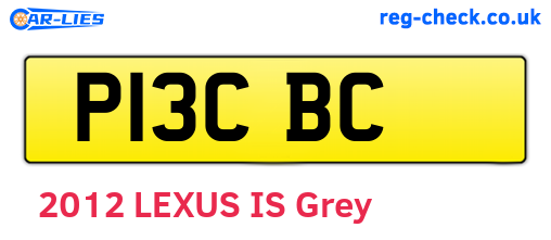 P13CBC are the vehicle registration plates.