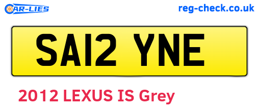 SA12YNE are the vehicle registration plates.