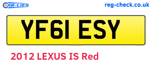 YF61ESY are the vehicle registration plates.
