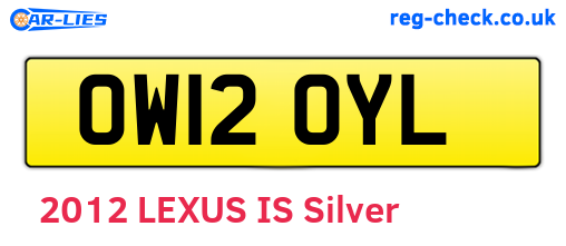 OW12OYL are the vehicle registration plates.