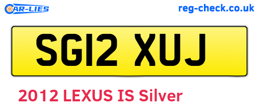 SG12XUJ are the vehicle registration plates.