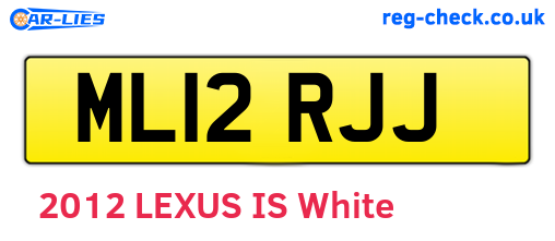 ML12RJJ are the vehicle registration plates.