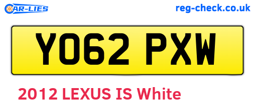 YO62PXW are the vehicle registration plates.