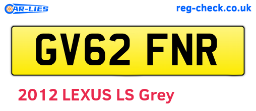 GV62FNR are the vehicle registration plates.