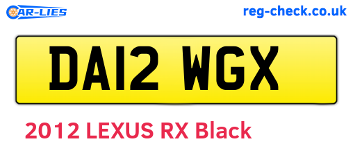 DA12WGX are the vehicle registration plates.