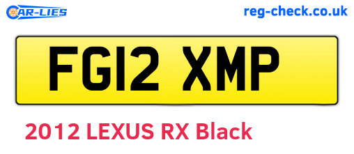 FG12XMP are the vehicle registration plates.