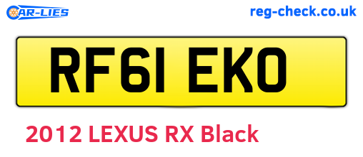 RF61EKO are the vehicle registration plates.