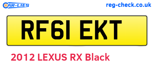 RF61EKT are the vehicle registration plates.