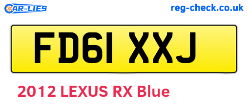 FD61XXJ are the vehicle registration plates.