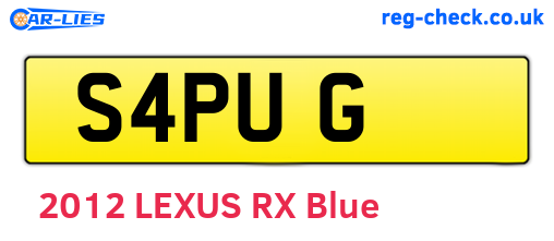 S4PUG are the vehicle registration plates.