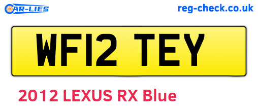 WF12TEY are the vehicle registration plates.