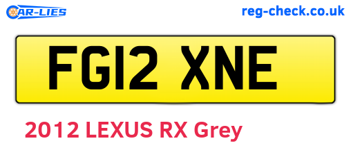 FG12XNE are the vehicle registration plates.