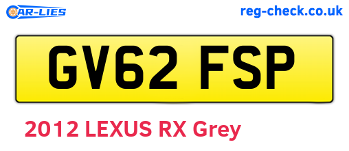 GV62FSP are the vehicle registration plates.