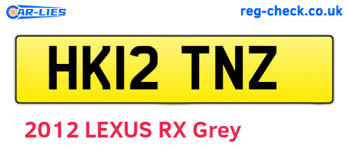 HK12TNZ are the vehicle registration plates.