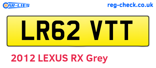 LR62VTT are the vehicle registration plates.