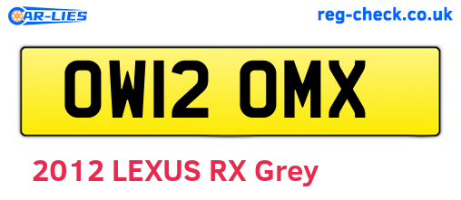 OW12OMX are the vehicle registration plates.