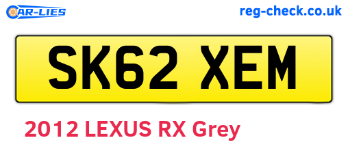 SK62XEM are the vehicle registration plates.