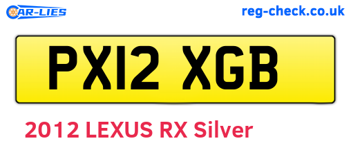 PX12XGB are the vehicle registration plates.