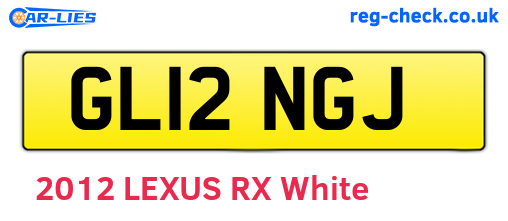 GL12NGJ are the vehicle registration plates.