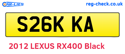 S26KKA are the vehicle registration plates.