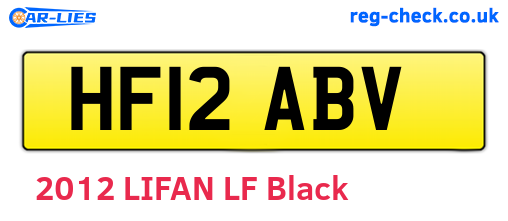 HF12ABV are the vehicle registration plates.