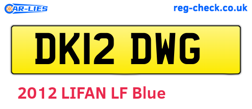 DK12DWG are the vehicle registration plates.
