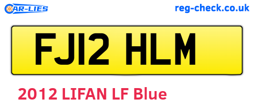 FJ12HLM are the vehicle registration plates.