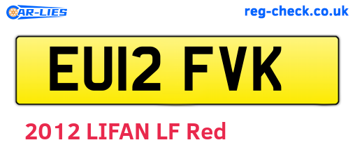 EU12FVK are the vehicle registration plates.