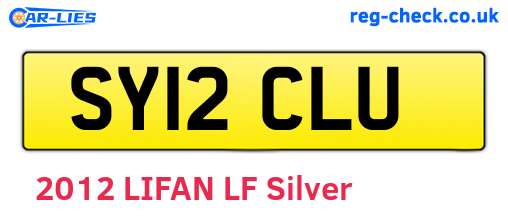 SY12CLU are the vehicle registration plates.