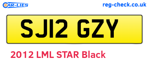 SJ12GZY are the vehicle registration plates.