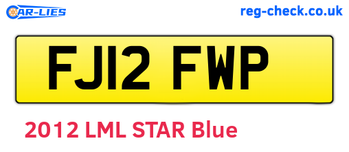 FJ12FWP are the vehicle registration plates.