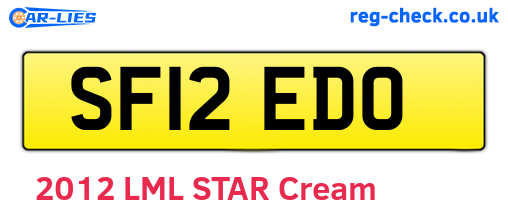 SF12EDO are the vehicle registration plates.