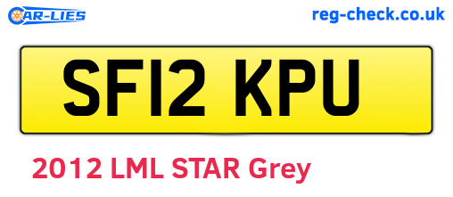 SF12KPU are the vehicle registration plates.