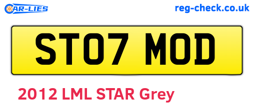 ST07MOD are the vehicle registration plates.
