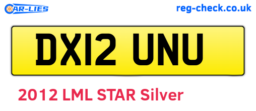 DX12UNU are the vehicle registration plates.