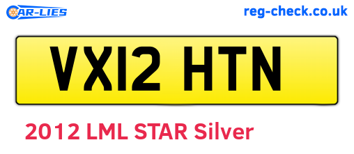 VX12HTN are the vehicle registration plates.