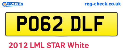 PO62DLF are the vehicle registration plates.