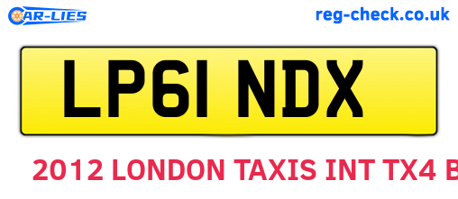LP61NDX are the vehicle registration plates.